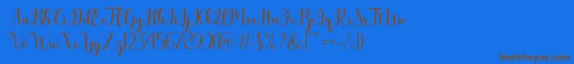 Czcionka bertilda – brązowe czcionki na niebieskim tle