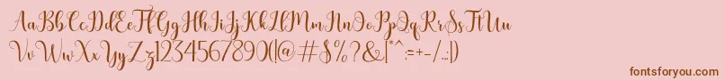 bertilda-fontti – ruskeat fontit vaaleanpunaisella taustalla