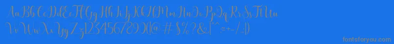 bertilda-fontti – harmaat kirjasimet sinisellä taustalla