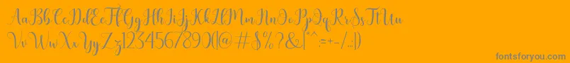 bertilda-fontti – harmaat kirjasimet oranssilla taustalla