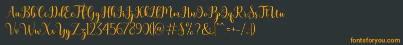 bertilda-Schriftart – Orangefarbene Schriften auf schwarzem Hintergrund