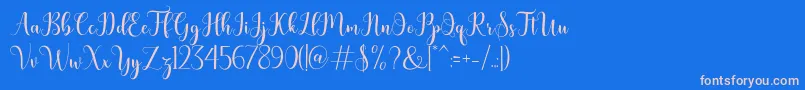 フォントbertilda – ピンクの文字、青い背景