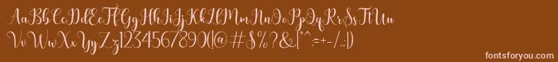 bertilda-fontti – vaaleanpunaiset fontit ruskealla taustalla