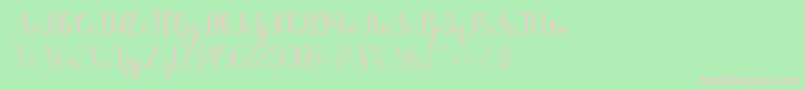 bertilda-fontti – vaaleanpunaiset fontit vihreällä taustalla