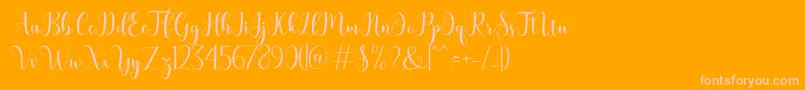bertilda-fontti – vaaleanpunaiset fontit oranssilla taustalla