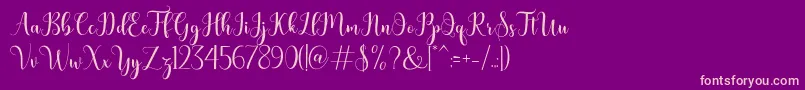 bertilda-Schriftart – Rosa Schriften auf violettem Hintergrund
