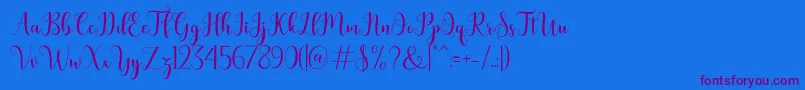 bertilda Font – Purple Fonts on Blue Background