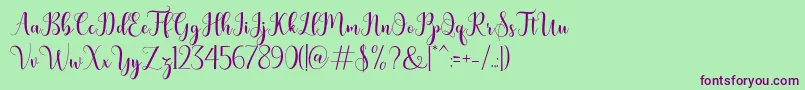 bertilda-fontti – violetit fontit vihreällä taustalla