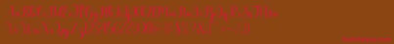 bertilda-fontti – punaiset fontit ruskealla taustalla