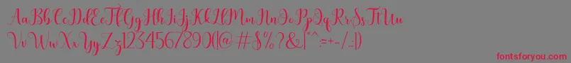 bertilda-Schriftart – Rote Schriften auf grauem Hintergrund
