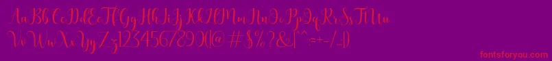 bertilda-Schriftart – Rote Schriften auf violettem Hintergrund