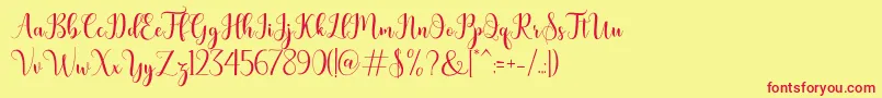 bertilda-fontti – punaiset fontit keltaisella taustalla