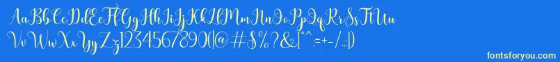 bertilda-fontti – keltaiset fontit sinisellä taustalla