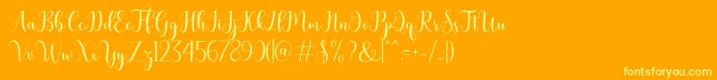 bertilda-fontti – keltaiset fontit oranssilla taustalla