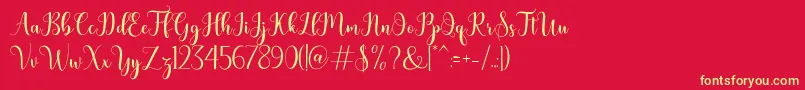 bertilda-fontti – keltaiset fontit punaisella taustalla