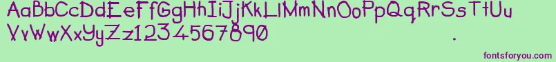 Berus Rambut Kuda-Schriftart – Violette Schriften auf grünem Hintergrund