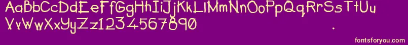 Berus Rambut Kuda-Schriftart – Gelbe Schriften auf violettem Hintergrund