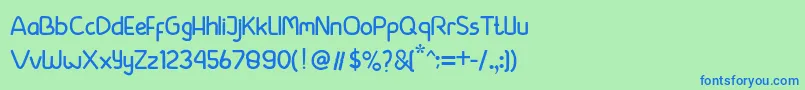 beside Font – Blue Fonts on Green Background