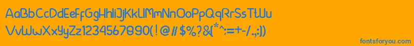 beside Font – Blue Fonts on Orange Background