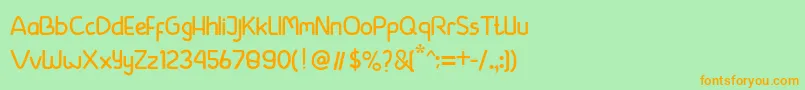 beside Font – Orange Fonts on Green Background