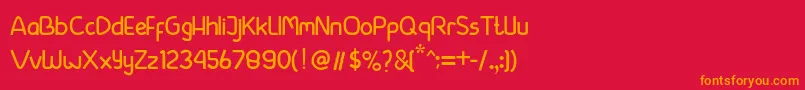 フォントbeside – 赤い背景にオレンジの文字