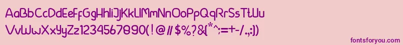 beside Font – Purple Fonts on Pink Background