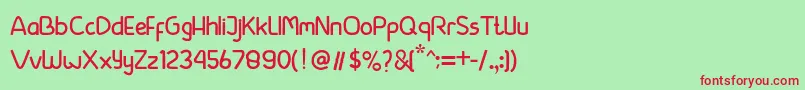 beside Font – Red Fonts on Green Background