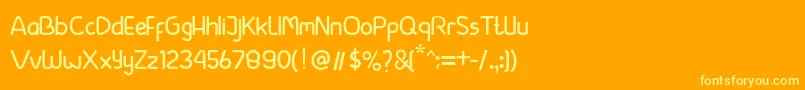 beside Font – Yellow Fonts on Orange Background