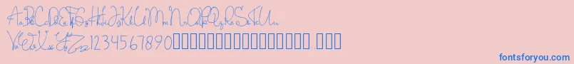 フォントBesokLusa – ピンクの背景に青い文字