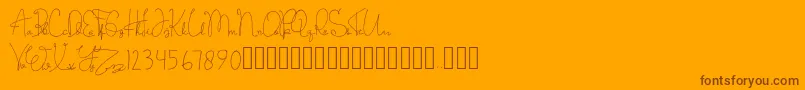 BesokLusa-Schriftart – Braune Schriften auf orangefarbenem Hintergrund