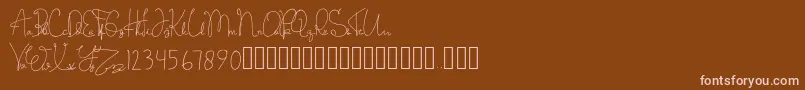 BesokLusa-Schriftart – Rosa Schriften auf braunem Hintergrund