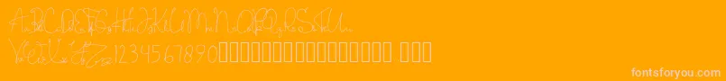 BesokLusa-Schriftart – Rosa Schriften auf orangefarbenem Hintergrund