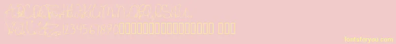 Fonte BesokLusa – fontes amarelas em um fundo rosa