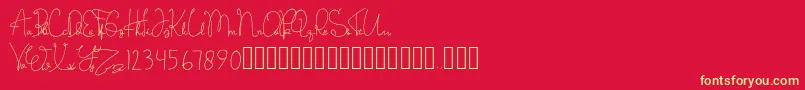 Fonte BesokLusa – fontes amarelas em um fundo vermelho