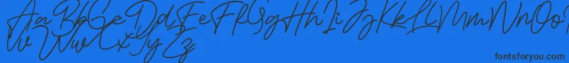 Fonte Bessita Handwriting Free – fontes pretas em um fundo azul