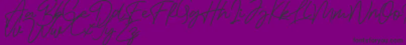 Bessita Handwriting Free Font – Black Fonts on Purple Background