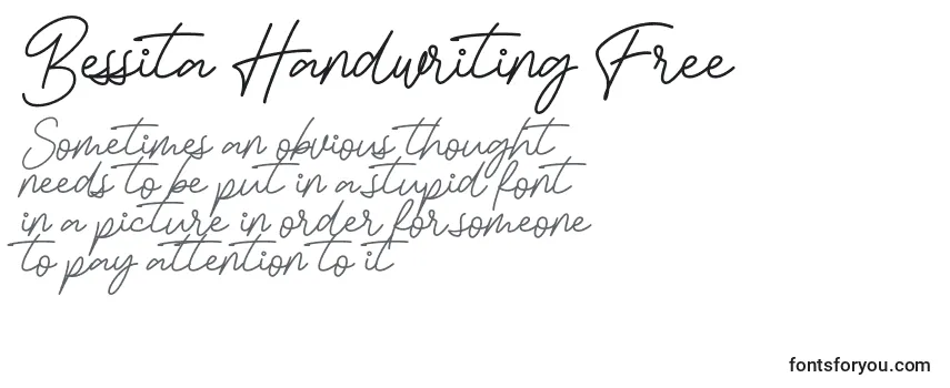 Revisão da fonte Bessita Handwriting Free