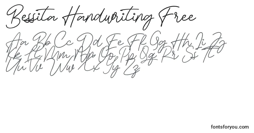 A fonte Bessita Handwriting Free (121138) – alfabeto, números, caracteres especiais