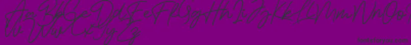 Bessita Handwriting Free Font – Black Fonts on Purple Background