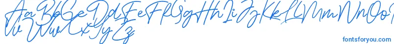 Bessita Handwriting Free Font – Blue Fonts on White Background