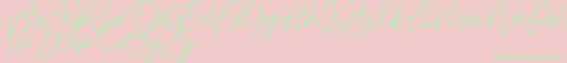 Шрифт Bessita Handwriting Free – зелёные шрифты на розовом фоне