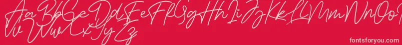 Шрифт Bessita Handwriting Free – розовые шрифты на красном фоне