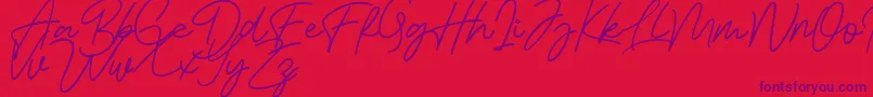 Bessita Handwriting Free Font – Purple Fonts on Red Background