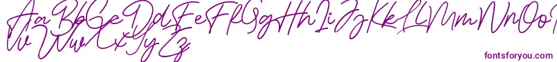 Bessita Handwriting Free-Schriftart – Violette Schriften auf weißem Hintergrund
