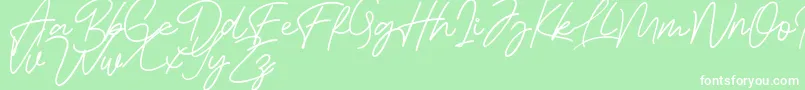 Шрифт Bessita Handwriting Free – белые шрифты на зелёном фоне