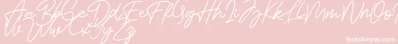 Bessita Handwriting Free Font – White Fonts on Pink Background