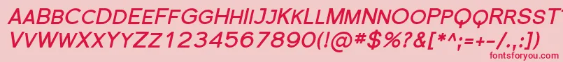 SfflorencesansscBolditalic Font – Red Fonts on Pink Background