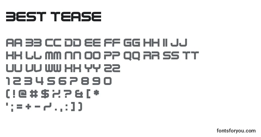 Best Tease Font – alphabet, numbers, special characters