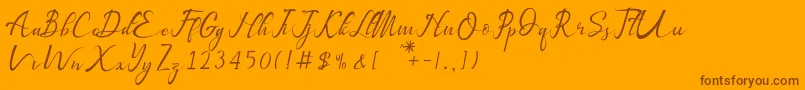 Bestalia   PU-Schriftart – Braune Schriften auf orangefarbenem Hintergrund