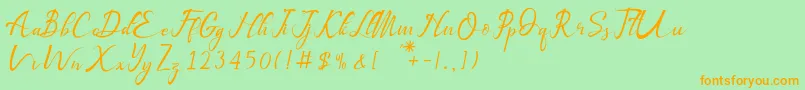 Bestalia   PU Font – Orange Fonts on Green Background